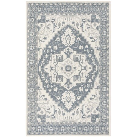 Safavieh 3 x 5 ft. TraditionalRVT-Restoration Vintage Hand Tufted Area Rug Ivory & Charcoal RVT402F-3